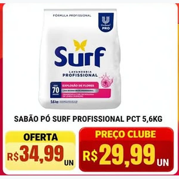 Recorte do encarte de Sabão Pó Profissional Surf 5,6 kg