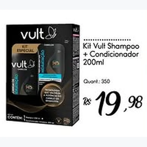 Recorte do encarte de Shampoo + Condicionador Vult 200 ml
