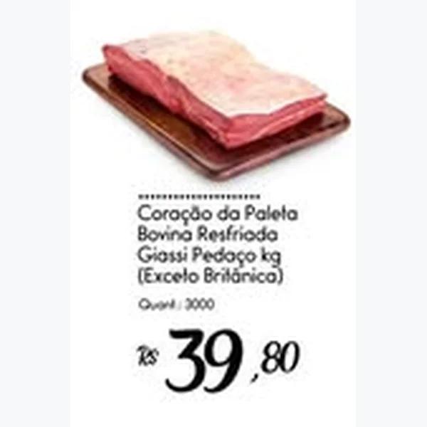 Recorte do encarte de Coração da Paleta Bovina Resfriada Giassi