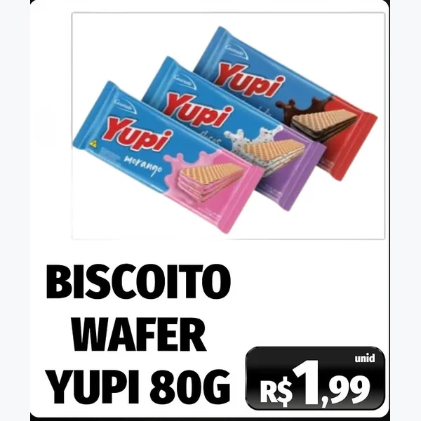 Biscoito Wafer Yupi 80 g