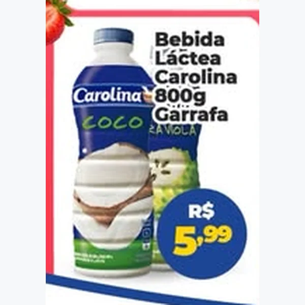 Recorte do encarte de Bebida Láctea Carolina 800 g