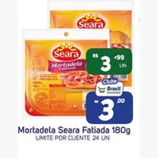 Recorte do encarte de Mortadela Fatiada Seara 180 g