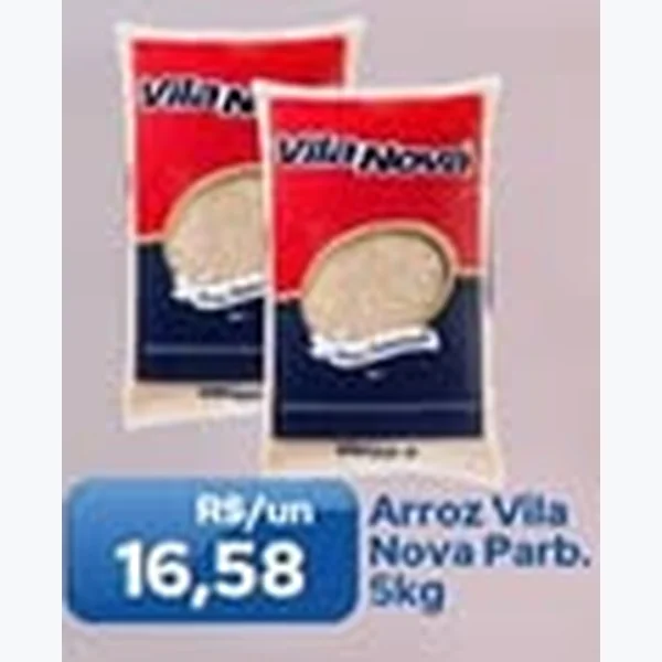 Recorte do encarte de Arroz Parboilizado Vila Nova 5 kg