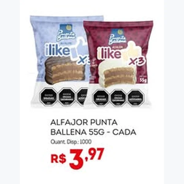 Recorte do encarte de Alfajor Punta Ballena 55 g