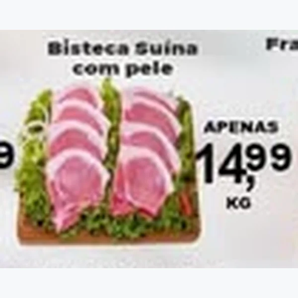 Recorte do encarte de Bisteca Suína com Pele
