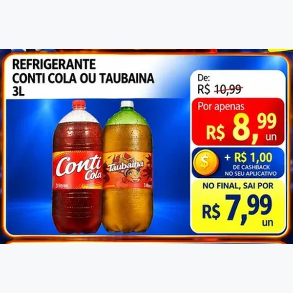 Recorte do encarte de Refrigerante Conti Cola 3 L