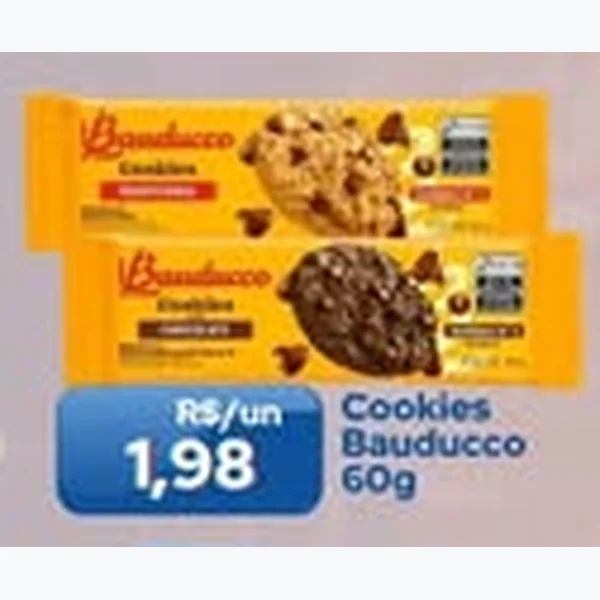 Recorte do encarte de Cookies Bauducco 60 g
