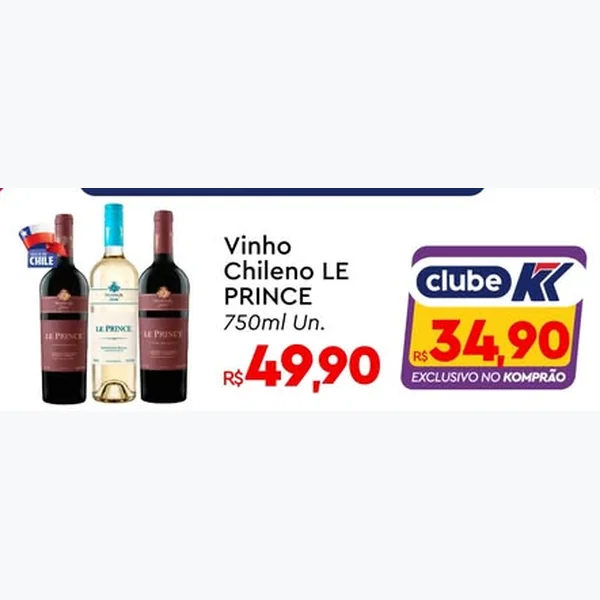 Recorte do encarte de Vinho Chileno LE PRINCE 750 ml