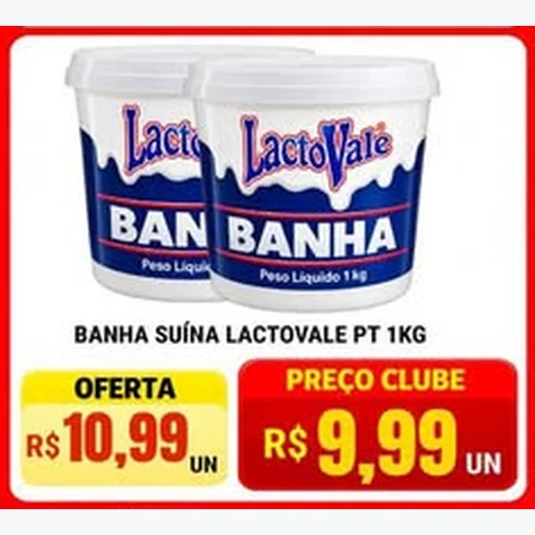 Recorte do encarte de Banha Suína Lactovale 1 kg