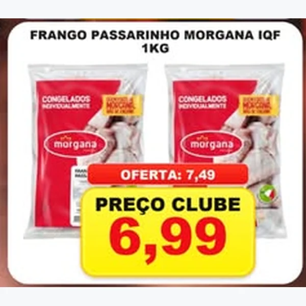 Recorte do encarte de Frango Passarinho Morgana 1 kg