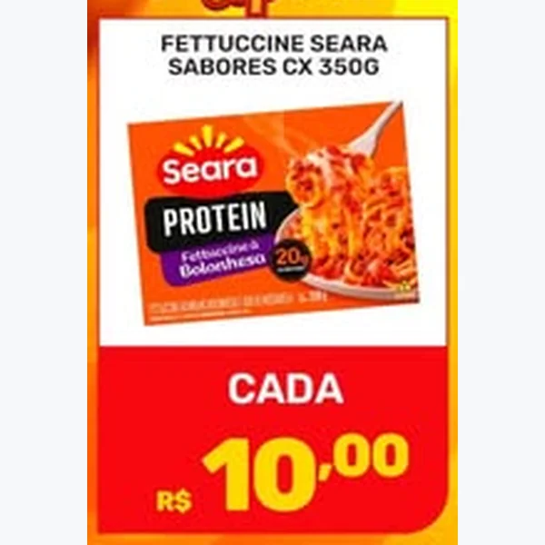 Recorte do encarte de Fettuccine Sabores Seara 350 g