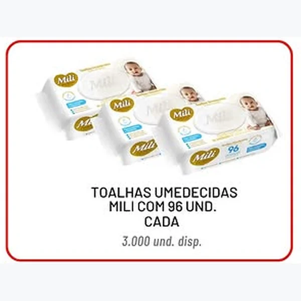 Toalhas Umedecidas Mili 96 un