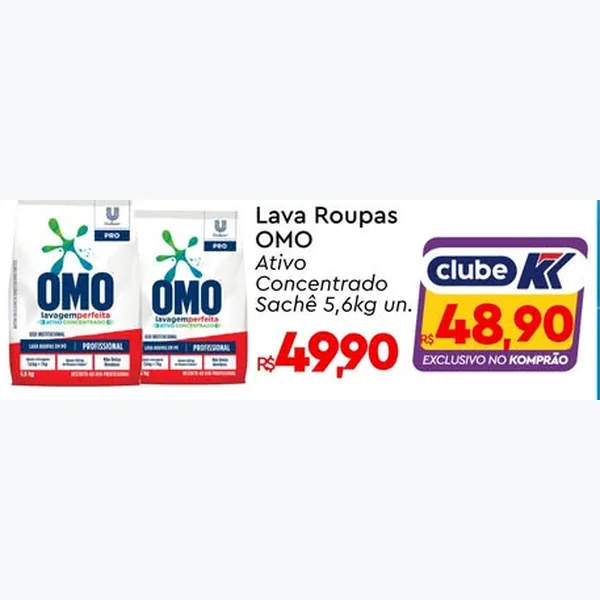 Lava Roupas Ativo Concentrado OMO 5,6 kg