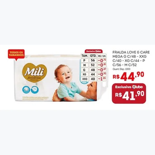 Fralda Love & Care Mili