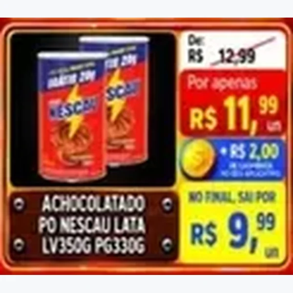 Recorte do encarte de Achocolatado em Pó Nescau 350 g
