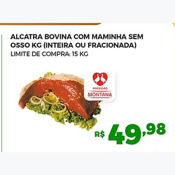 Recorte do encarte de Alcatra Bovina com Maminha sem Osso Montana