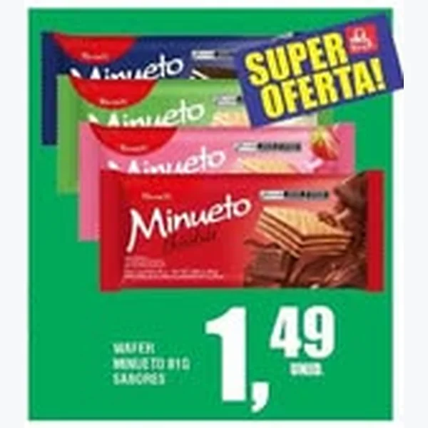 Recorte do encarte de Wafer Minueto 81 g