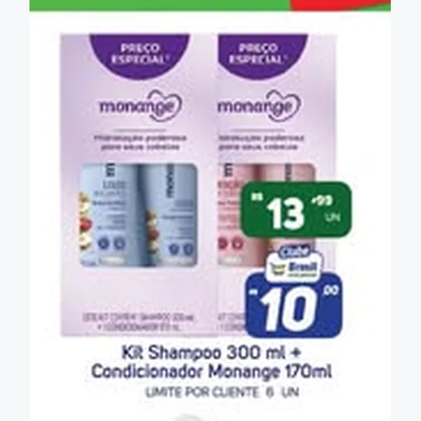 Recorte do encarte de Kit Shampoo e Condicionador Monange 300 ml