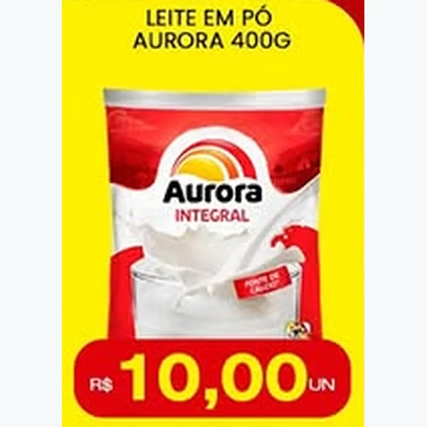 Recorte do encarte de Leite em Pó Integral Aurora 400 g