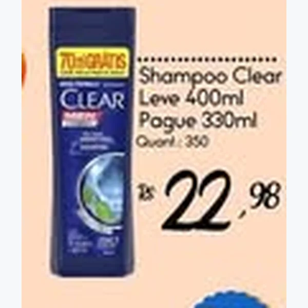 Recorte do encarte de Shampoo Clear 330 ml