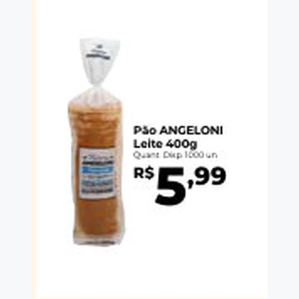 Recorte do encarte de Pão Leite ANGELONI 400 g