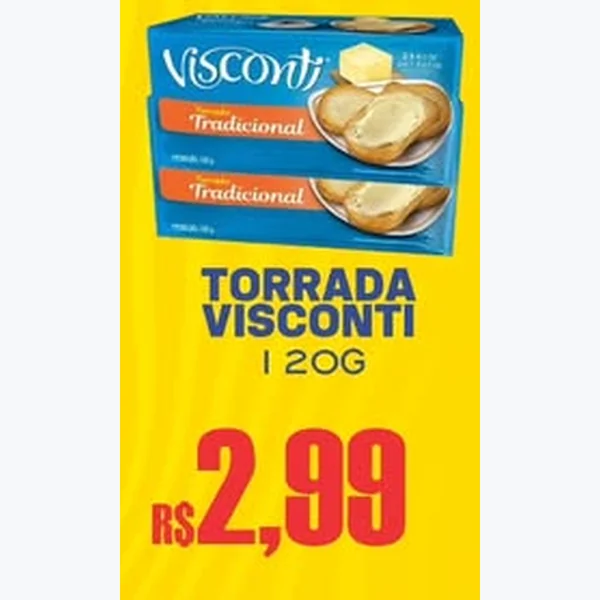 Recorte do encarte de Torrada Visconti 120 g