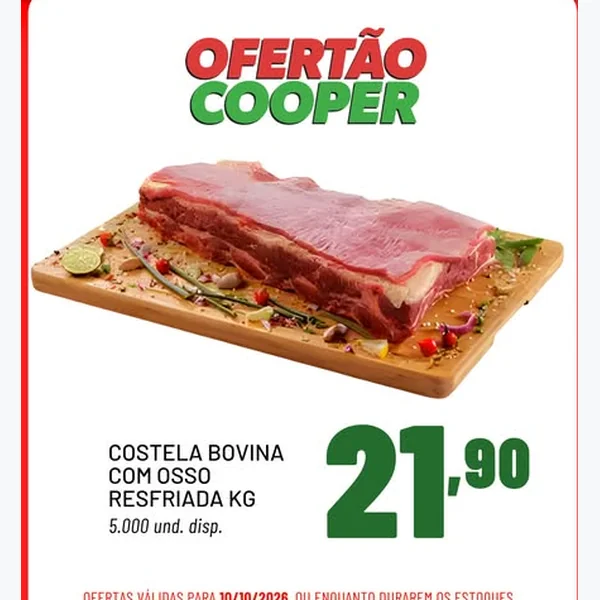 Recorte do encarte de Costela Bovina com Osso Resfriada