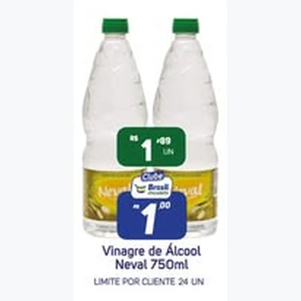 Recorte do encarte de Vinagre de Álcool Neval 750 ml