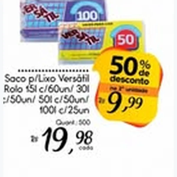 Recorte do encarte de Saco para Lixo Versátil