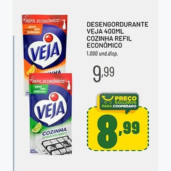 Desengordurante Cozinha Refil Econômico Veja 400 ml