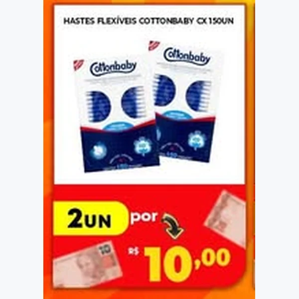 Recorte do encarte de Hastes Flexíveis Cottonbaby 150 un