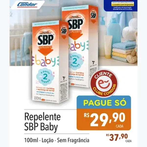 Recorte do encarte de Repelente Baby SBP 100 ml