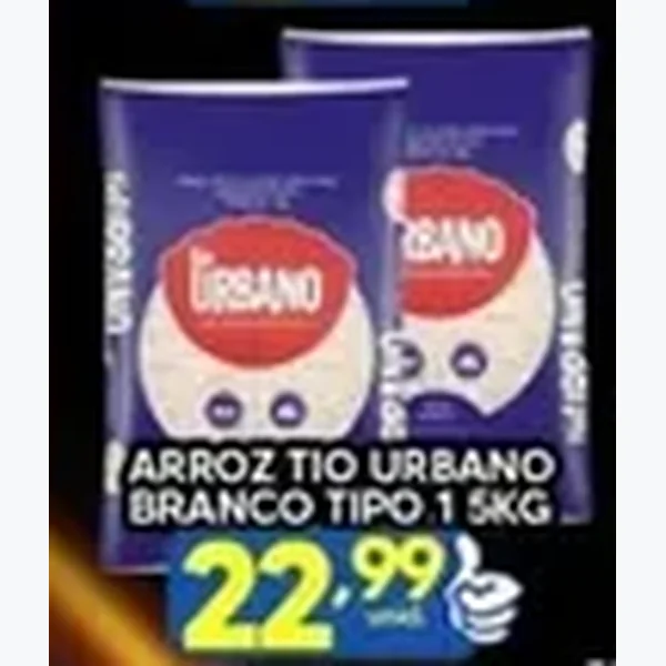 Recorte do encarte de Arroz Branco Tipo 1 Tio Urbano 5 kg