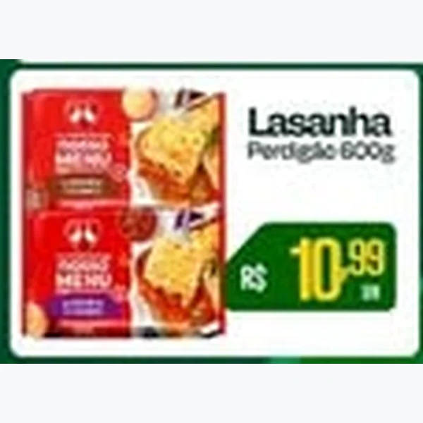 Recorte do encarte de Lasanha Perdigão 600 g