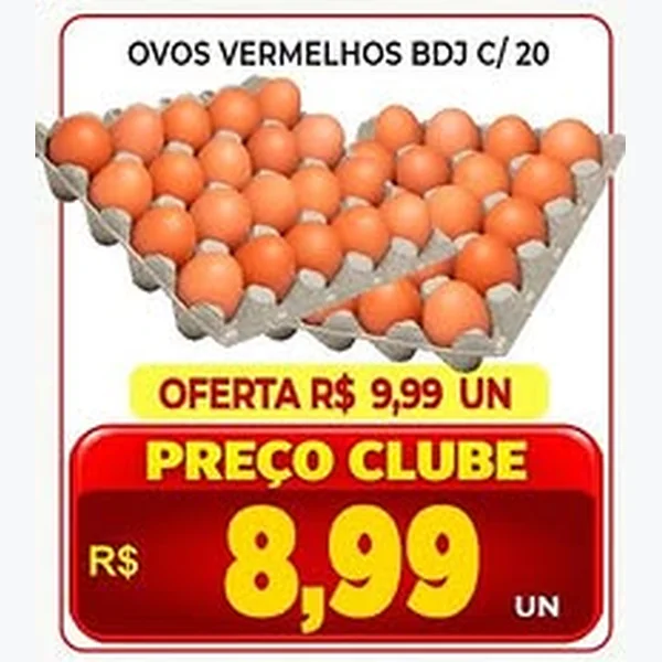 Recorte do encarte de Ovos Vermelhos 20 un