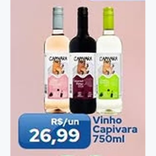 Recorte do encarte de Vinho Capivara 750 ml