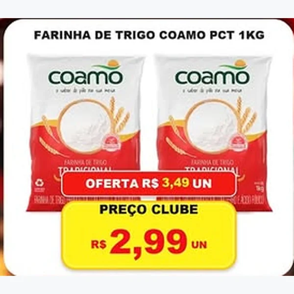 Recorte do encarte de Farinha de Trigo Coamo 1 kg