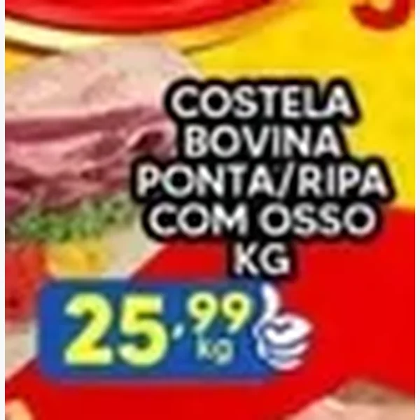 Recorte do encarte de Costela Bovina Ponta/ripa com Osso