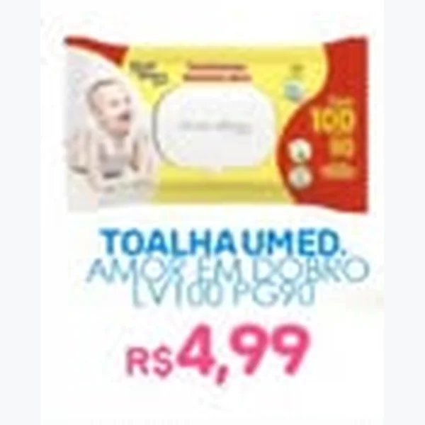 Recorte do encarte de Toalhas Umedecidas Amor em Dobro 100 un