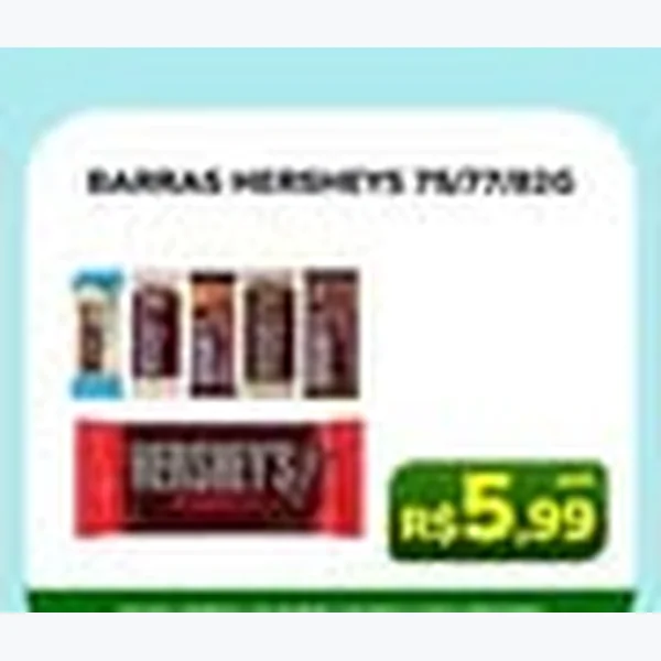 Recorte do encarte de Barra de Chocolate Hershey's 82 g