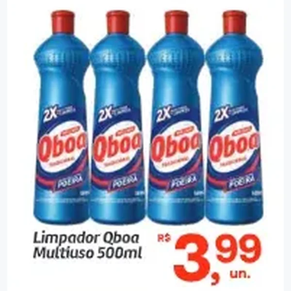 Recorte do encarte de Limpador Multiuso Qboa 500 ml