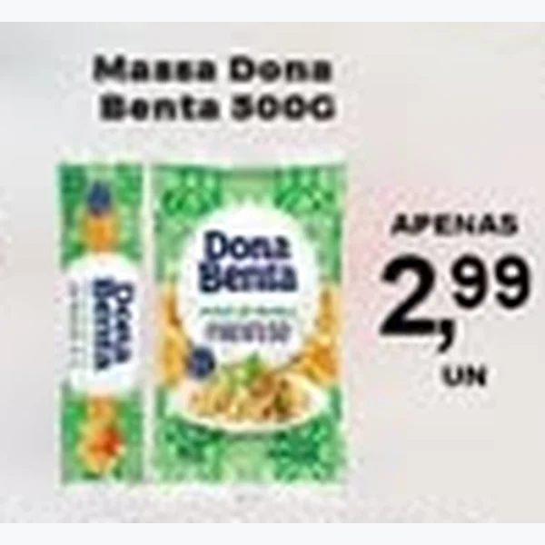 Recorte do encarte de Massa Dona Benta 500 g