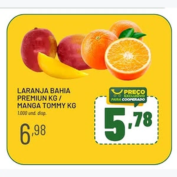Recorte do encarte de Laranja Bahia Premiun