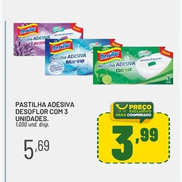 Pastilha Adesiva Desoflor 3 un