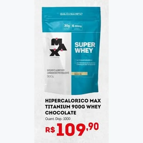 Hipercalórico Whey Chocolate Max Titanium 900 g