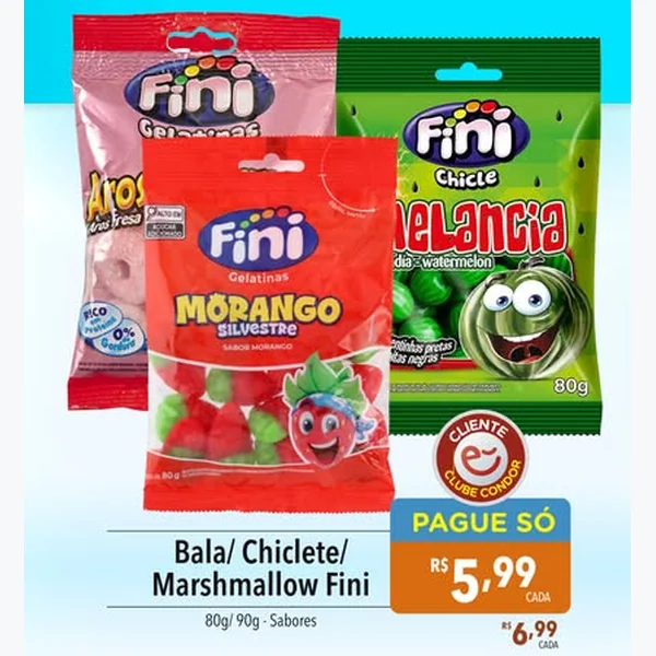 Recorte do encarte de Chiclete Fini 80 g