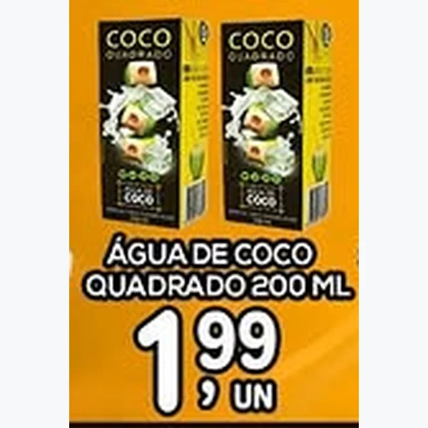 Recorte do encarte de Água de Coco Quadrado 200 ml