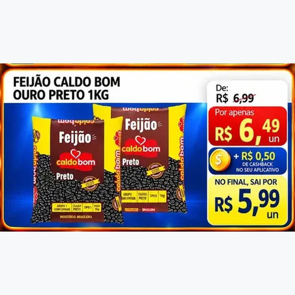 Recorte do encarte de Feijão Preto Caldo Bom 1 kg