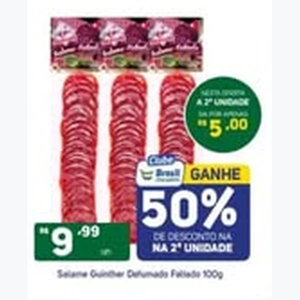 Salame Defumado Fatiado Guinther 100 g