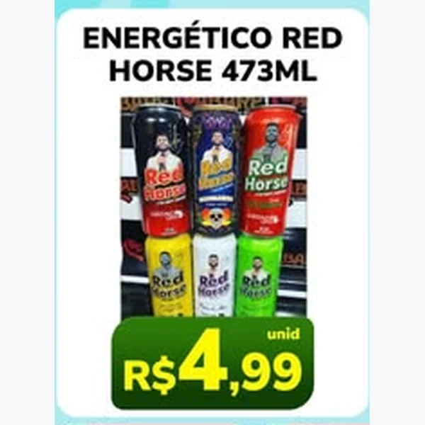 Recorte do encarte de Energético Red Horse 473 ml